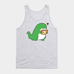 T-rex Loves Tabby Cat Tank Top